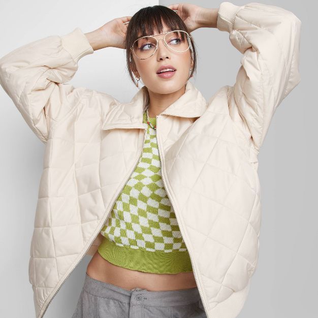 Women's Oversized Nylon Quilted Bomber Jacket - Wild Fable™ | Target