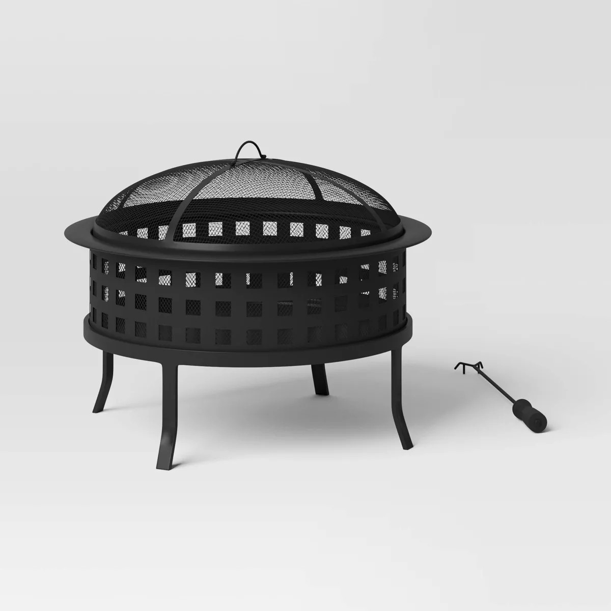 Metal Lattice Wood Burning Round Outdoor Fire Pit Black - Threshold™ | Target