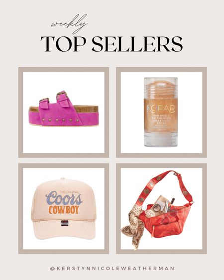 Weekly top sellers! 

These pink shoes that I’ve linked are a dupe for the Free People ones. I’ve linked the Free People ones as well! 

This kopari sunscreen is amazing. Makes your skin glow while protecting it from the sun! 

This hat is so cute and I love the colors on it! Trucker hats are my new favorite thing to add to any gym outfit or to any outfit that is more casual to make it cute but you can also still dress up a tracker hat which is so super fun and makes it so versatile!

The bag from Free People is under $100 and it is the best bag I’ve ever owned. I have used it since I got it. It fits so much. It is so cute and easy to dress up or dress down!


#LTKStyleTip #LTKGiftGuide #LTKFindsUnder100