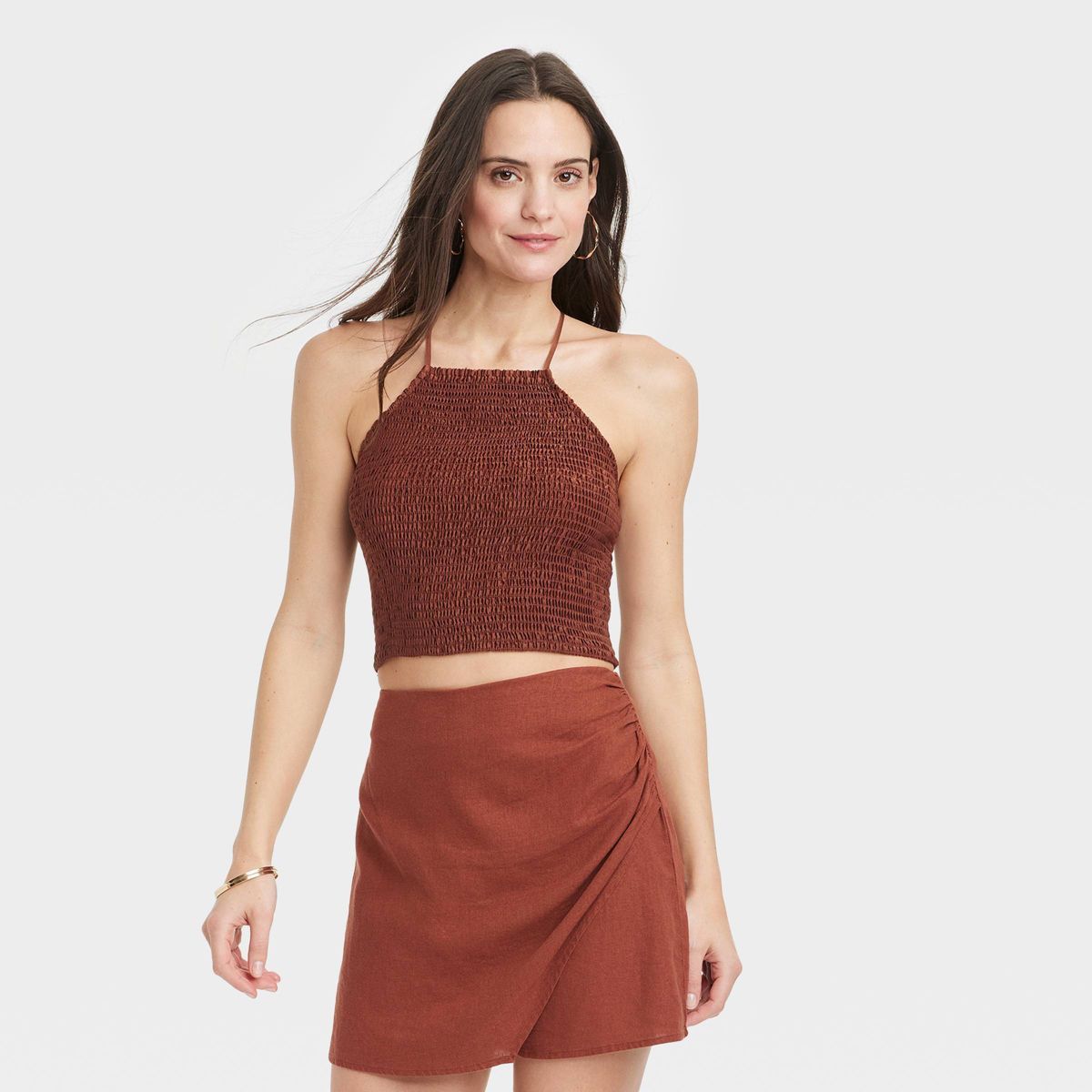 Women's Apron Tank Top - A New Day™ Brown L | Target