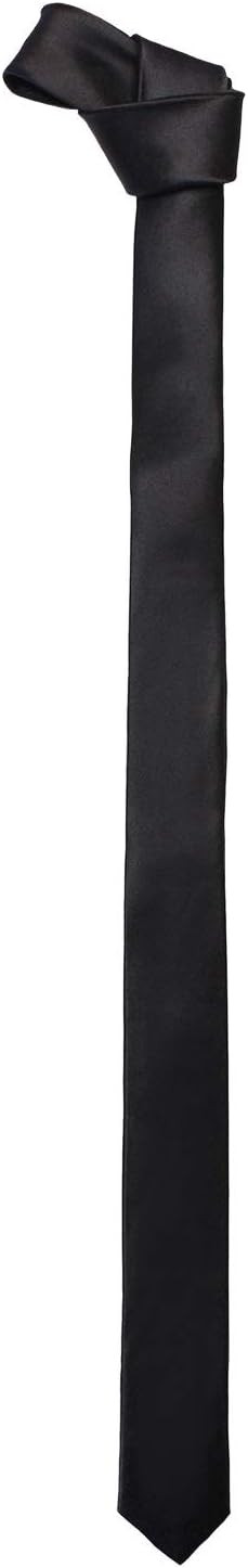 K. Alexander New Mens Solid Black Retro Skinny Necktie 1.5" Tie | Amazon (US)