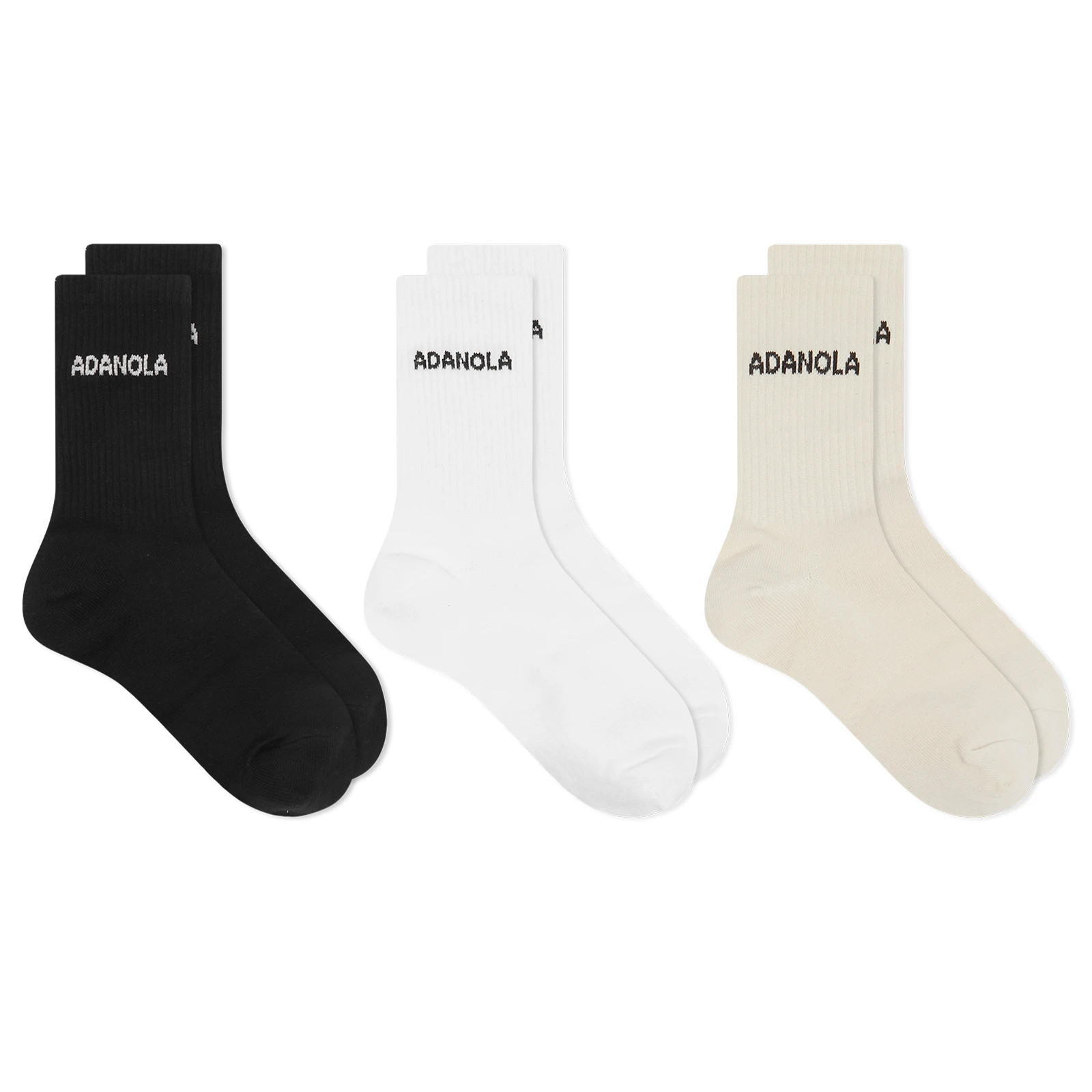Adanola Women's 3 Pack Socks in Cream/Black/White | END. Clothing