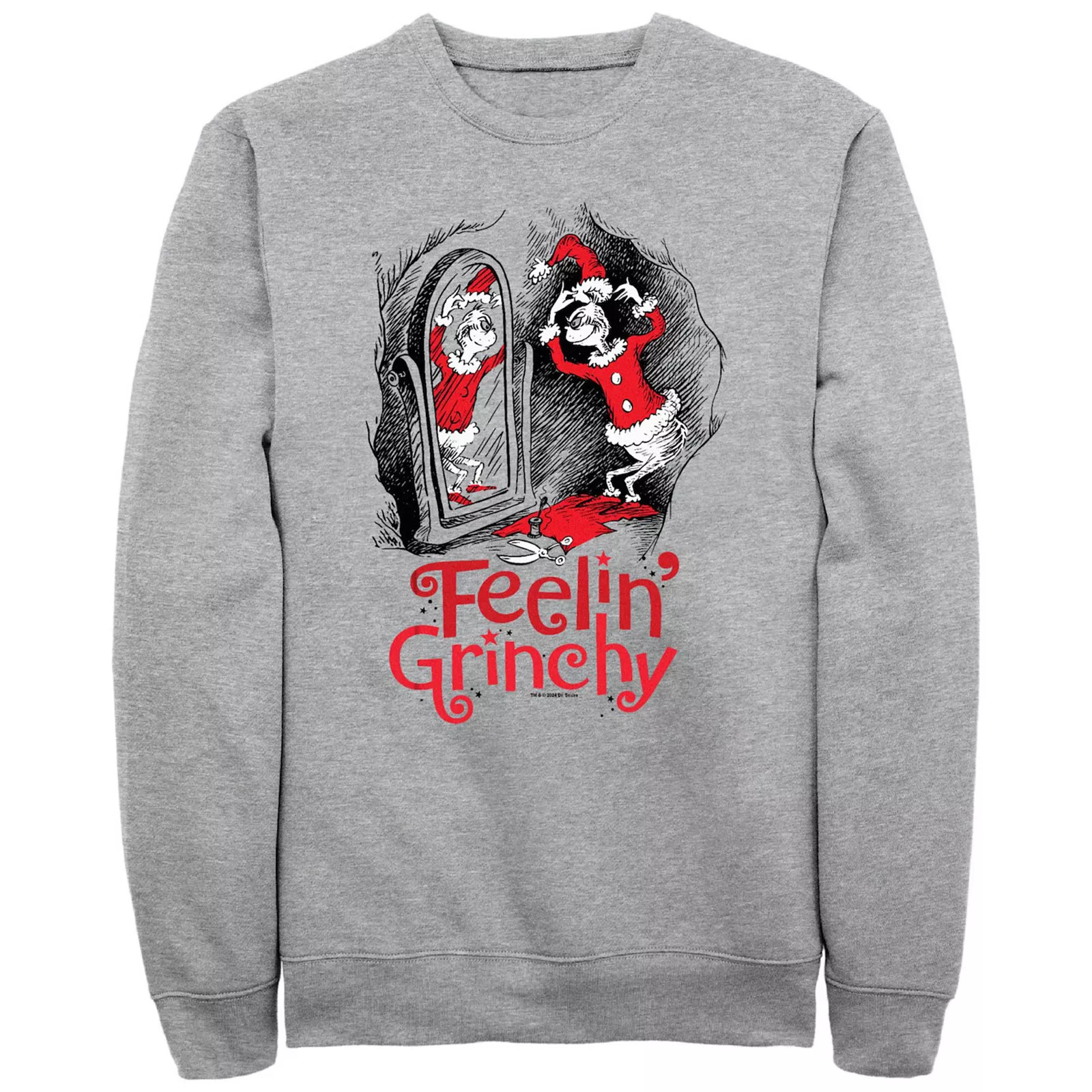 Big & Tall Dr. Seuss Feeling Grinchy Graphic Fleece, Men's, Size: Small, Athletic Grey | Kohl's