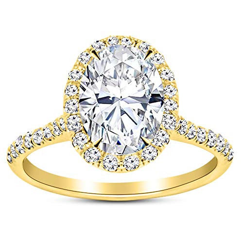Platinum 5.75 Carat LAB GROWN DIAMOND Halo Oval Cut Diamond Engagement Ring (D-E Color VS1-VS2 Clarity 5.5 Ct Center) | Amazon (US)