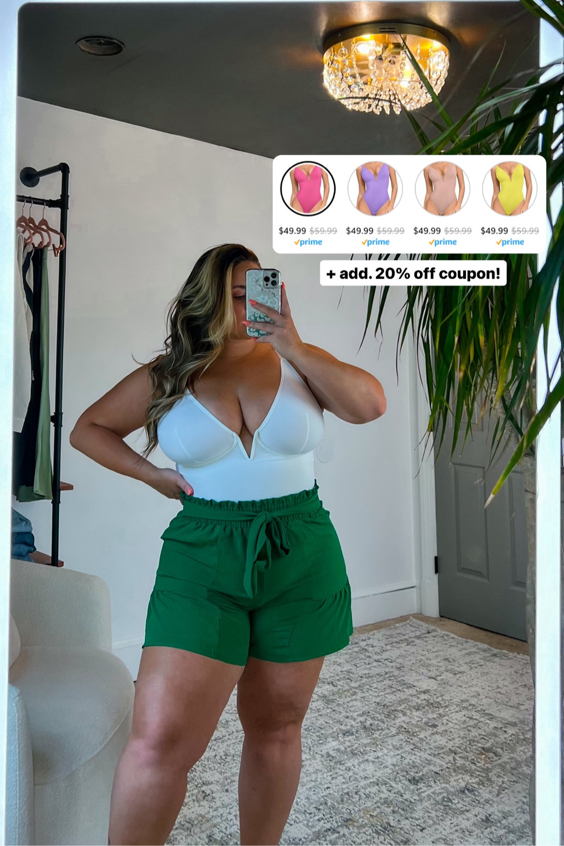 This bodysuit is currently ON SALE and has an additional 20% off coupon available! 

PLUS it is now available in bright summer colors! 

5’2” 14-16 38J 
Wearing size 3XL in the top (SHAPEWEAR) and XXL in the shorts! 

#shapewear #fullbust #size14 #size16 #summerstyle 

#LTKMidsize #LTKSaleAlert #LTKPlusSize