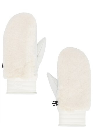 Fusalp Faux Fur Mittens in Desert & Neige - White. Size 7.5 (also in ). | FWRD 