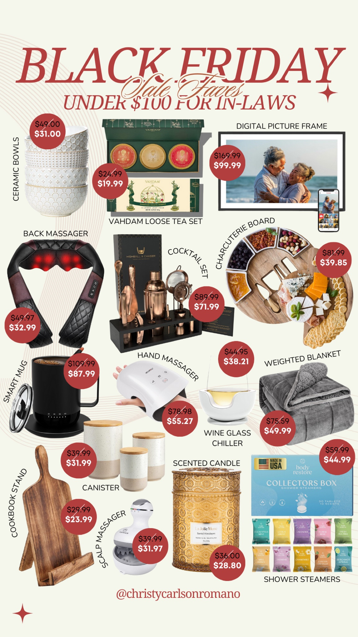 No need to stress over holiday shopping this year because Amazon's Black Friday sale got you! This gift guide covers under $100 ideas to delight your in-laws. From practical to pampering, these gifts are sure to spread holiday cheer.
#cyberweeksale #CreatorFavorites2024 #selfcare #homedecor #kitchenfinds #celebritygiftguide

#LTKGiftGuide #LTKCyberWeek #LTKSaleAlert