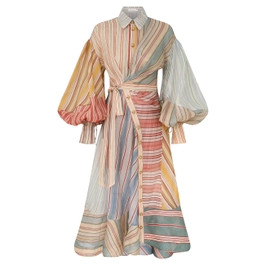 Rebellion Striped Midi Dress - Spliced Stripes | ZIMMERMANN (US, CA, EU, MENA)