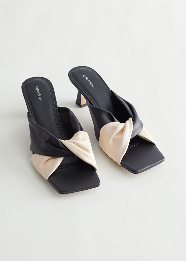 Leather Slip-on Heeled Mules | & Other Stories US