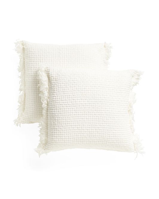 20x20 2pk Basketweave Fringe Pillow | Home Essentials | Marshalls | Marshalls