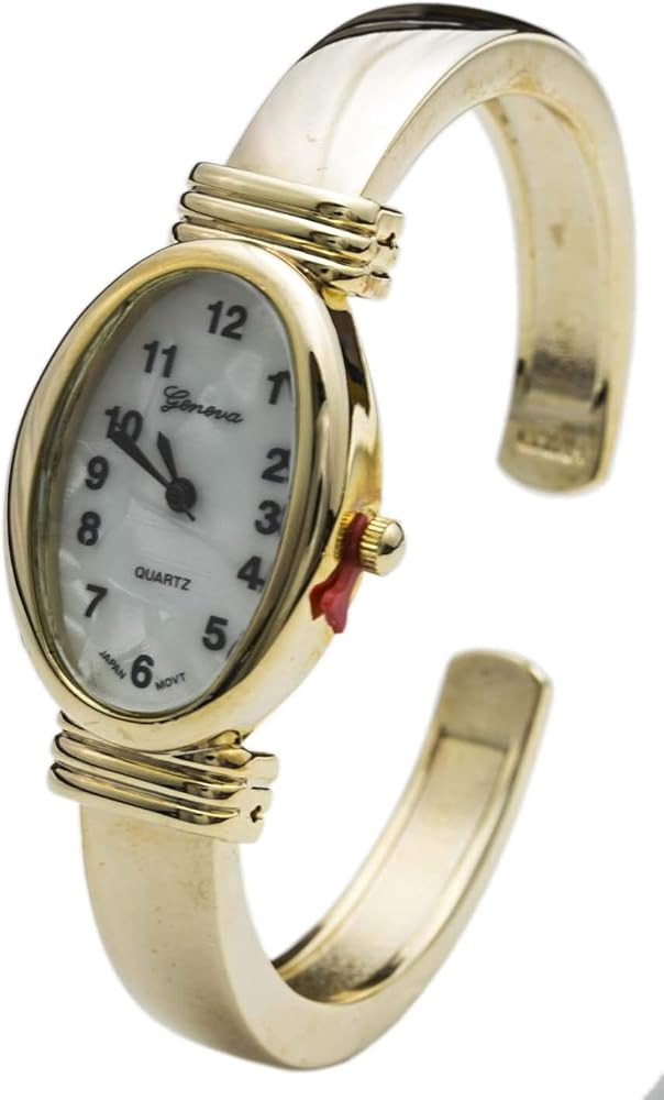 Blekon Collection Japanese Quartz Womens 22mm Oval Case Casual Classic Design Cuff Bangle Watch | Amazon (US)