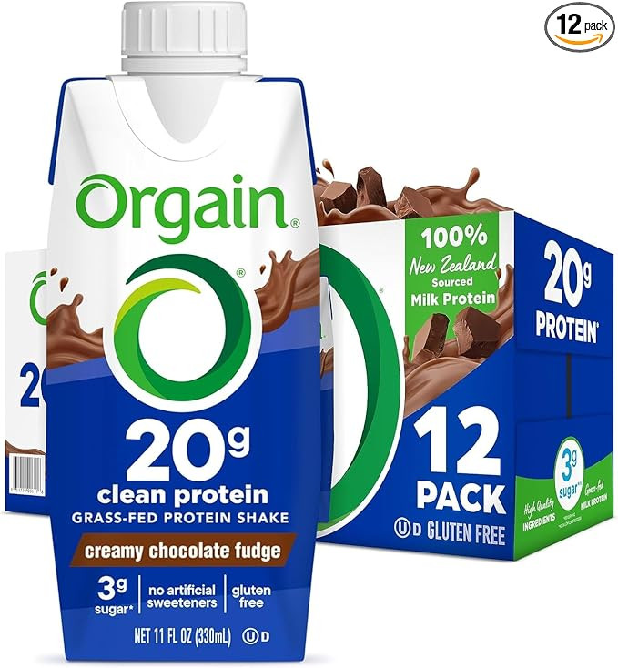 Orgain Clean Protein Shake, Grass Fed Dairy, Creamy Chocolate Fudge - 20g Whey High Protein, Kosh... | Amazon (US)