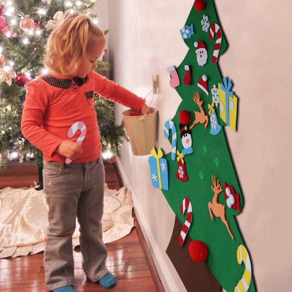 Aytai DIY Felt Christmas Tree Set with Ornaments for Kids, Xmas Gifts, New Year Door Wall Hanging... | Amazon (US)