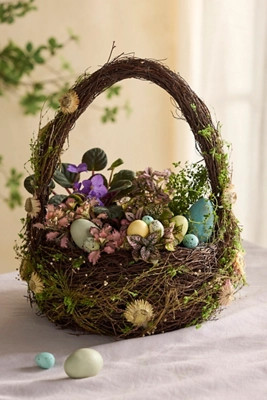Floral Arch Handle Basket Planter | Anthropologie (US)