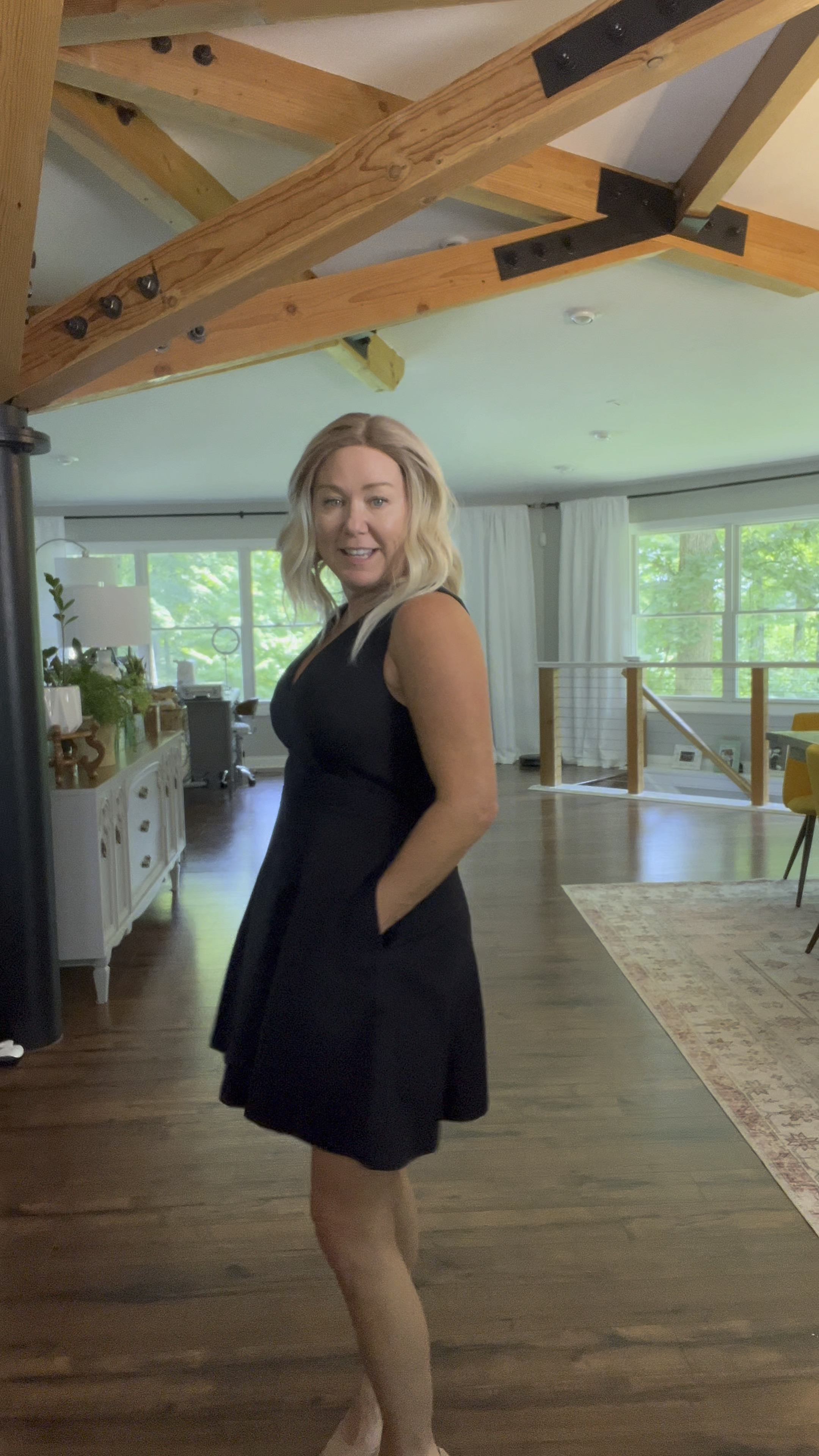 The perfect little black dress (LBD) for summer. Side zipper with elastic band in the back for more comfort and fit. Fits true to size and it has pockets! Black dress/vneck/pockets/comfortable

#LTKStyleTip #LTKParties #LTKOver40