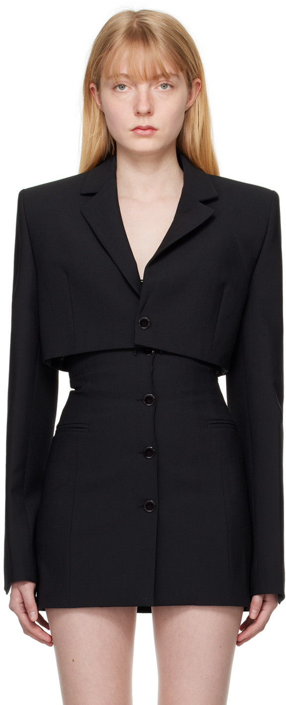 Nensi Dojaka Black Cropped Blazer | SSENSE