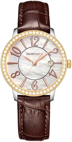 GOLDEN MAPLE Dainty Watches for Women, Mother-of-Pearl Dial and Swiss Quartz Movement, Ladies Wat... | Amazon (US)
