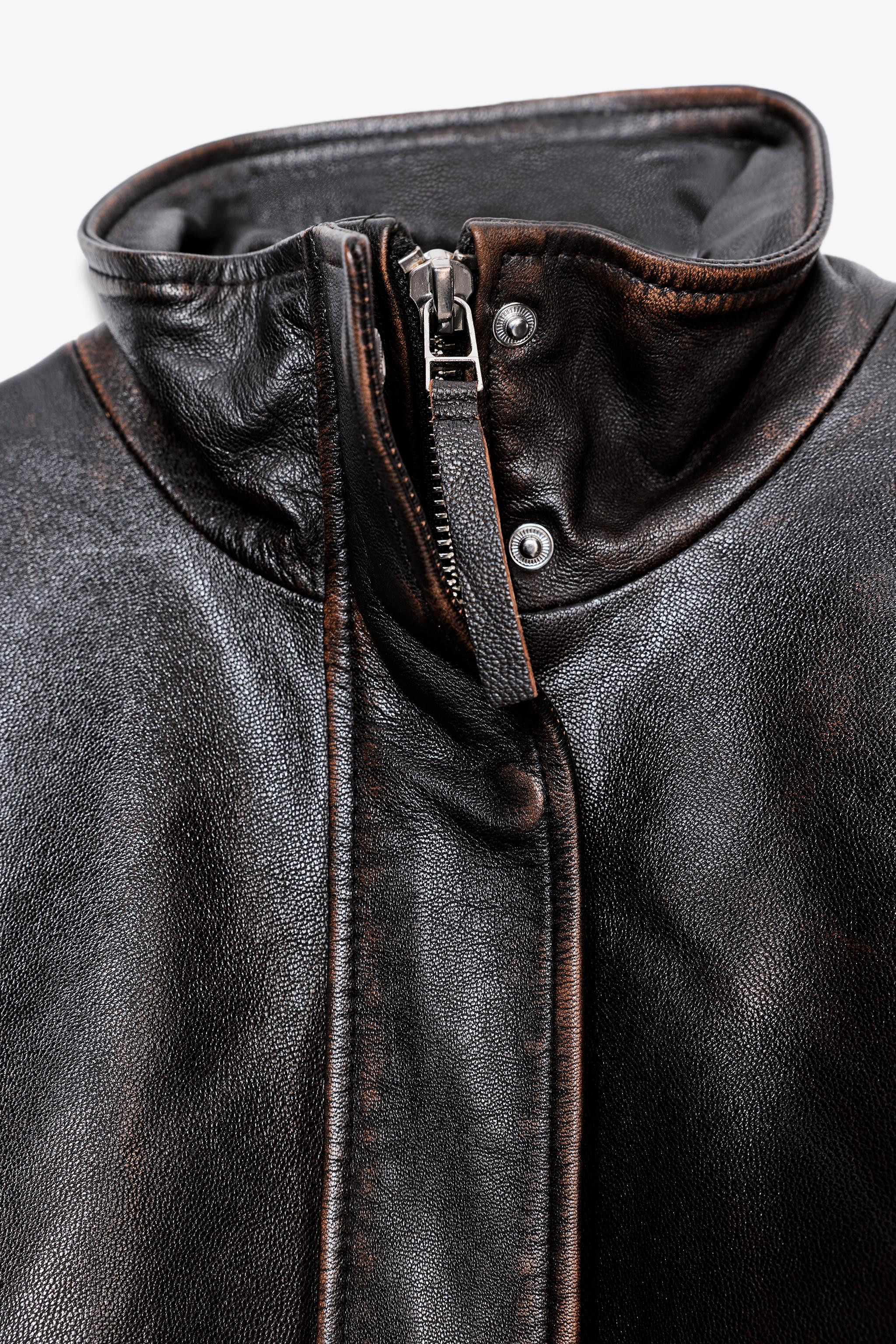 ZW COLLECTION LIMITED EDITION LEATHER BOMBER JACKET | Zara UK