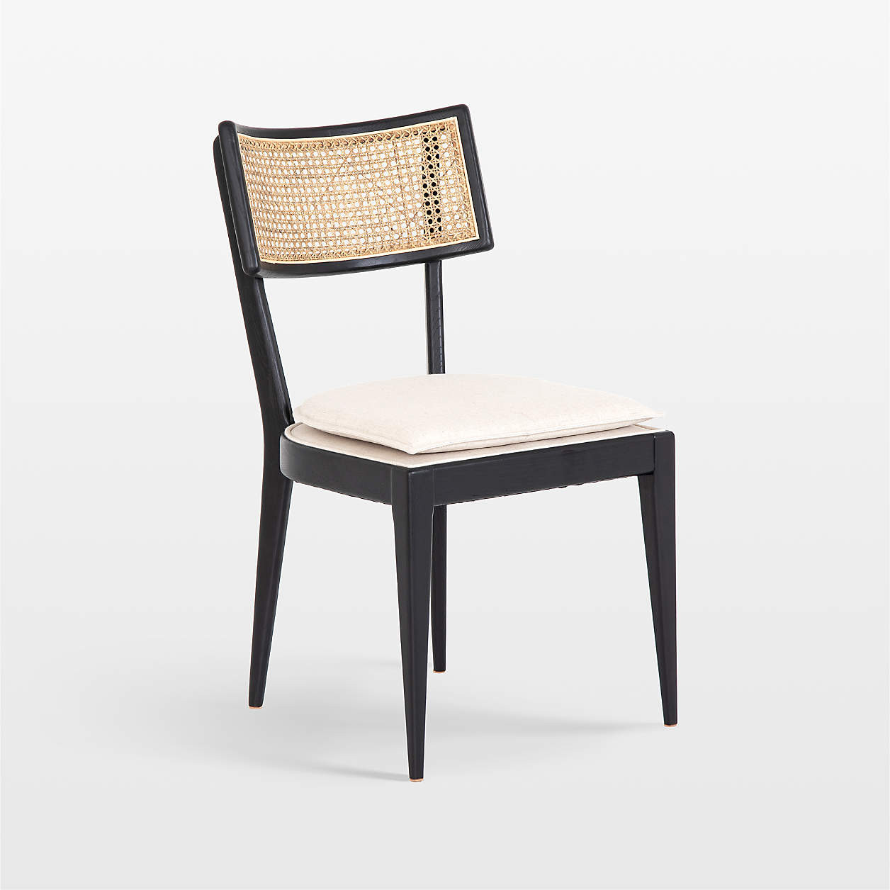 Libby Black Wood and Natural Cane Dining Chair + Reviews | Crate & Barrel | Crate & Barrel