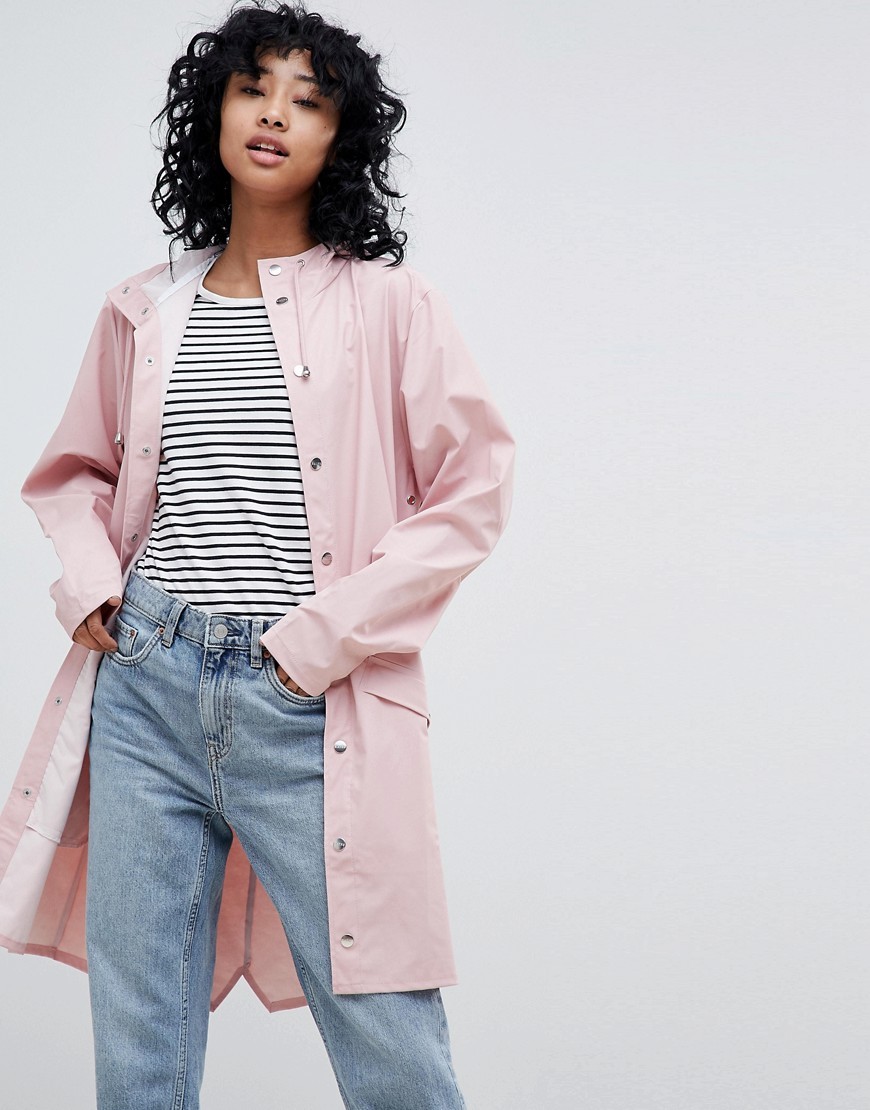 Rains Long Jacket - Pink | ASOS US