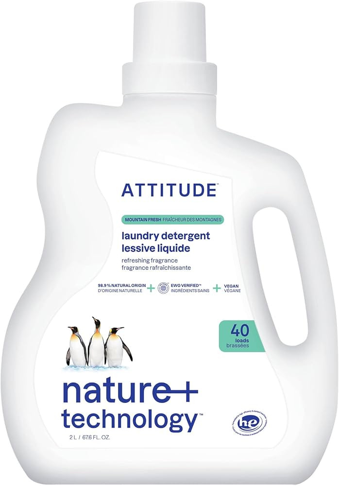 ATTITUDE Liquid Laundry Detergent, EWG Verified Laundry Soap, HE Compatible, Vegan and Plant Base... | Amazon (US)