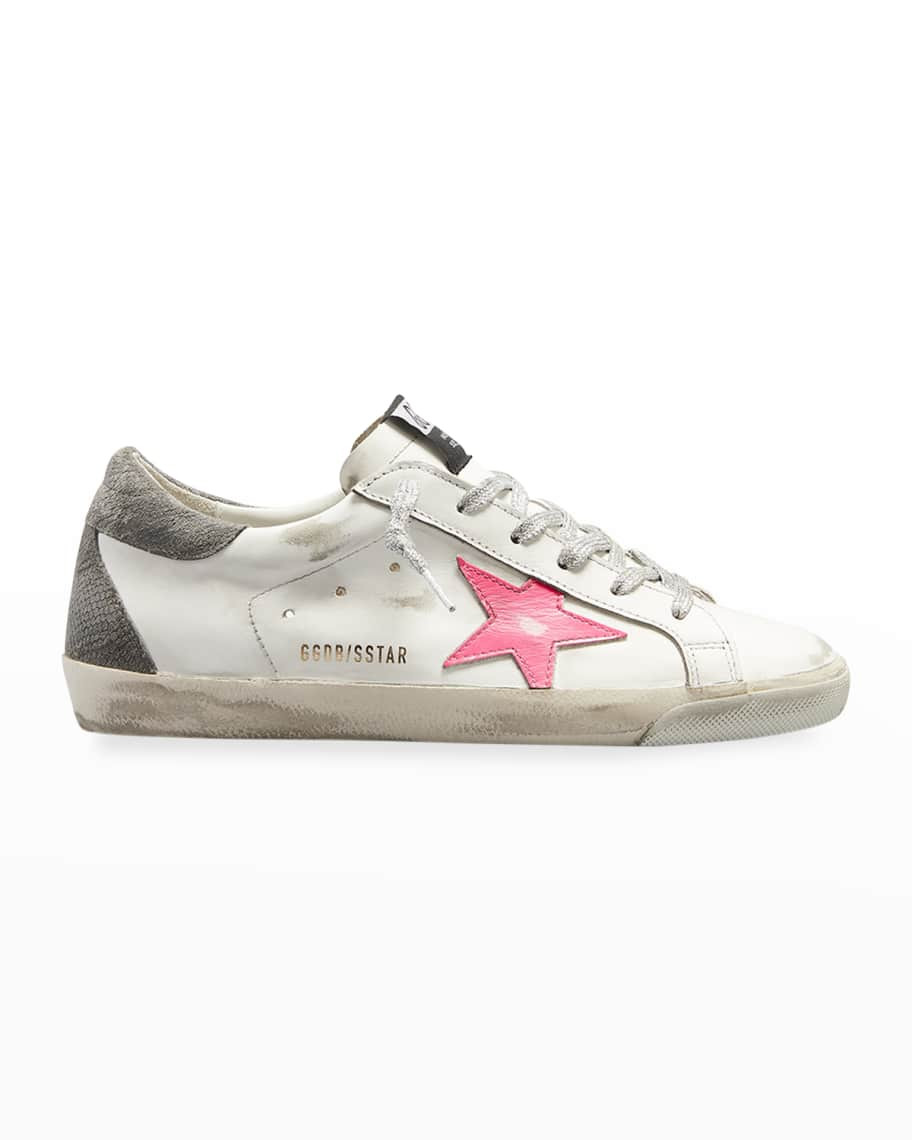 Golden Goose Superstar Mixed Leather Low-Top Sneakers | Neiman Marcus