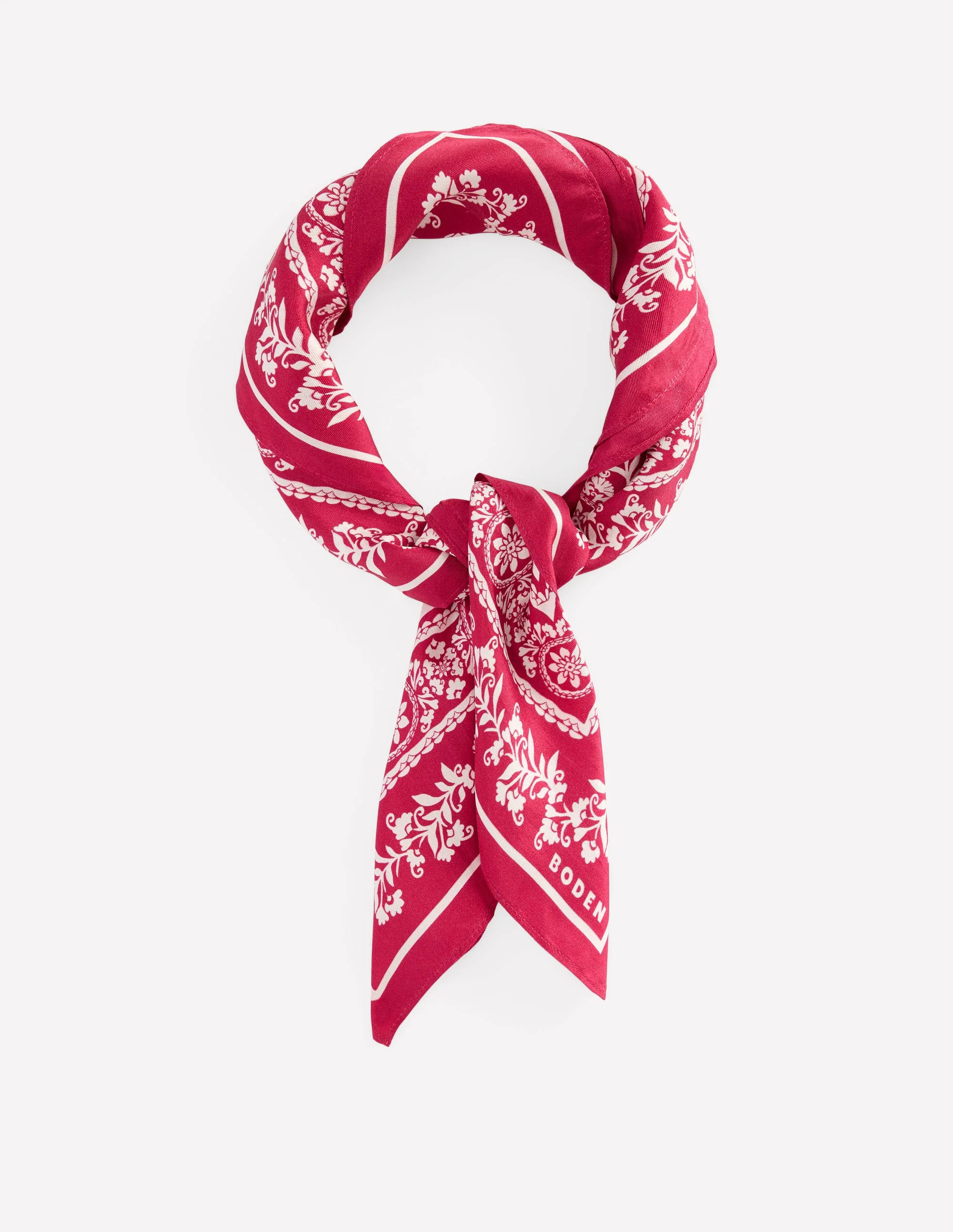 Boden Women's Elisabeth Silk Square Scarf in Red | Boden UK
