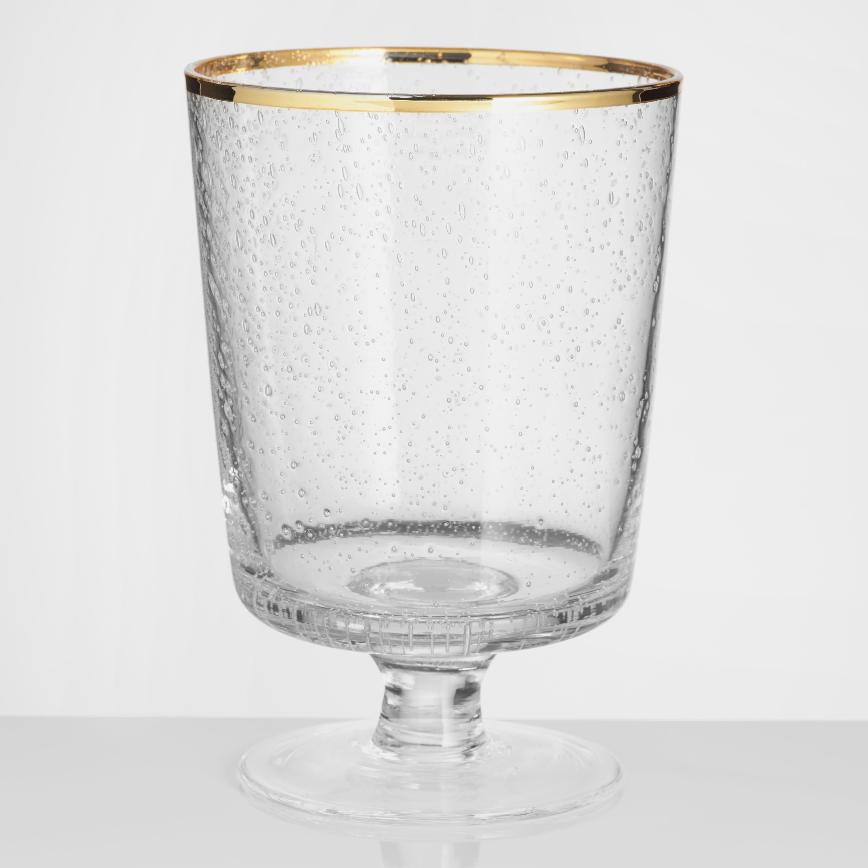 Gold Rimmed Bubble Glass Wine Glass Set of 4 | World Market