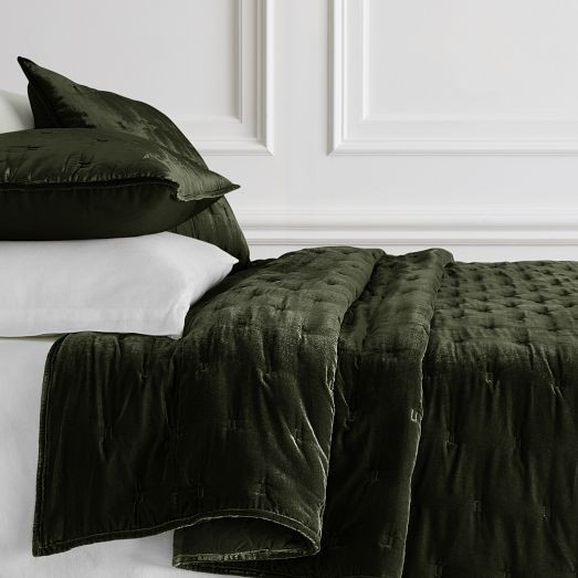 Lush Velvet Tack Stitch Quilt &amp; Shams | West Elm (US)