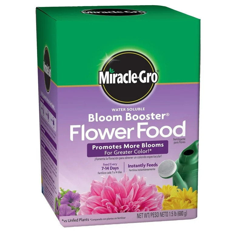 Miracle-Gro Water Soluble Bloom Booster Flower Food, 1.5 lb., For All Plants | Walmart (US)