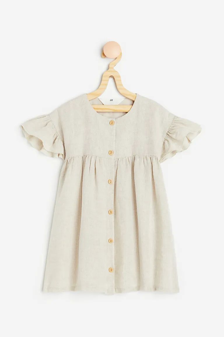 Flutter-sleeved Double-weave Dress | H&M (US + CA)