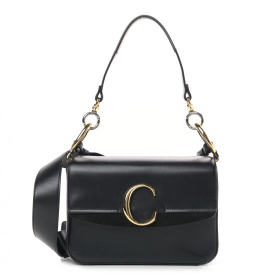 CHLOE Calfskin C Double Carry Black | Fashionphile
