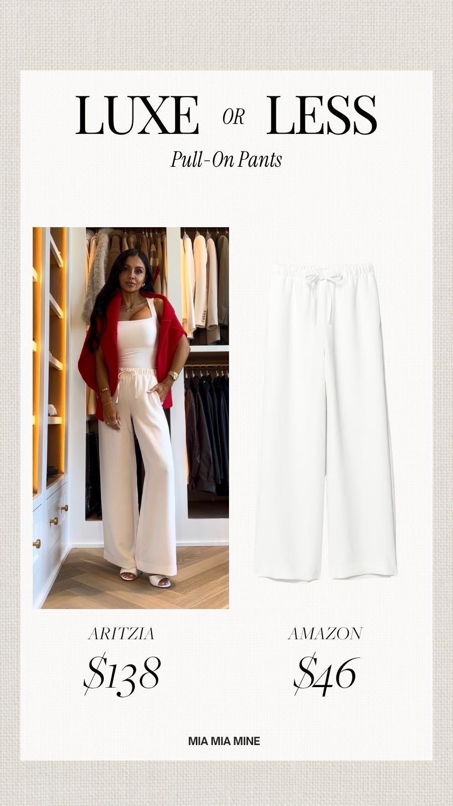 Luxe or less / save or splurge pieces in my wardrobe 
Aritzia the lodge crepe pants
Amazon lodge pants / pull-on pants

#LTKOver40 #LTKmomlife #LTKPetite