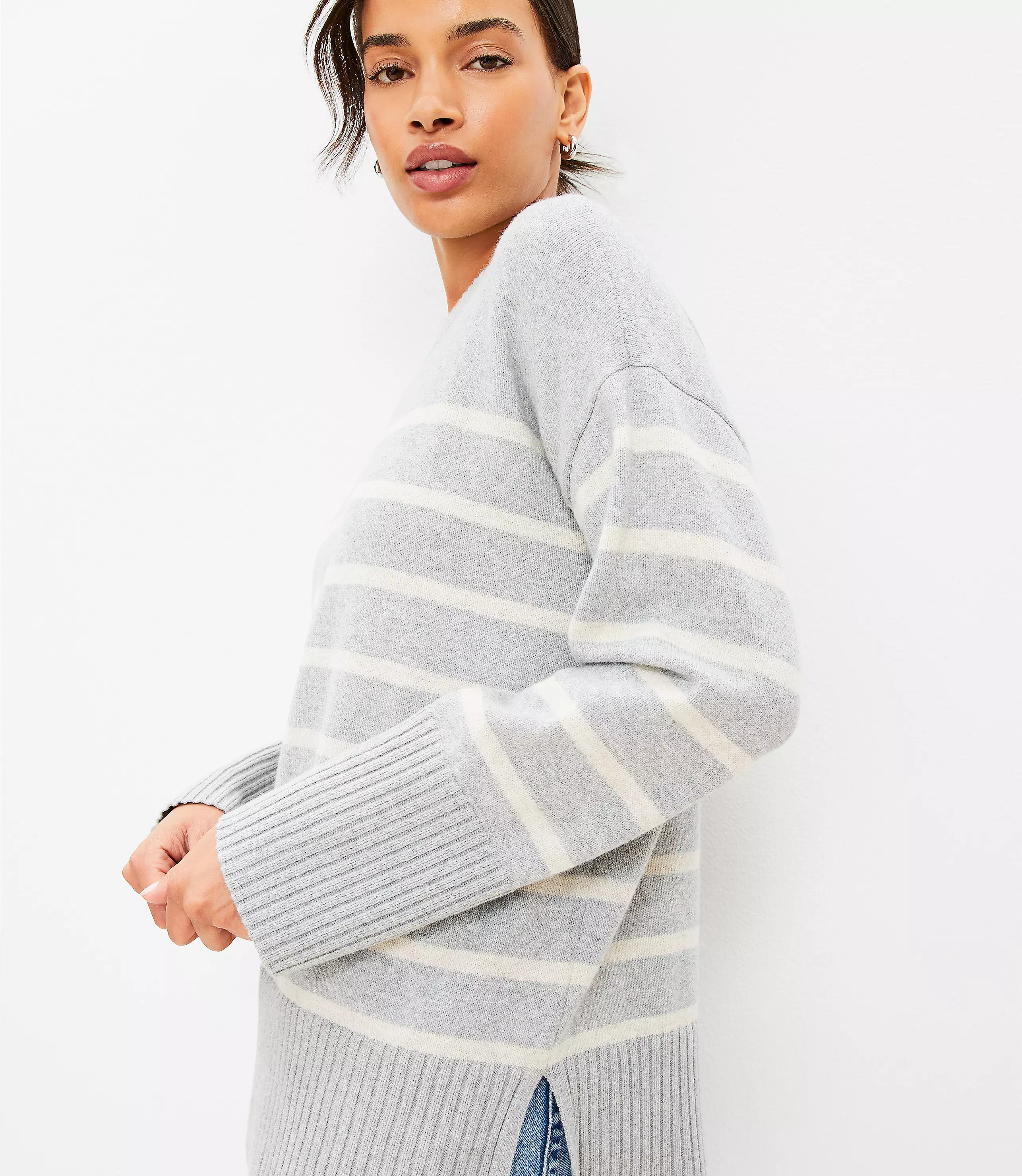 Striped Modern Tunic Sweater | LOFT