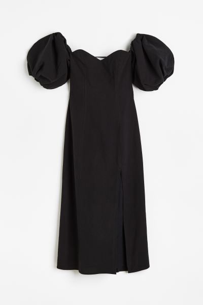 Off-the-shoulder puff-sleeved dress | H&M (UK, MY, IN, SG, PH, TW, HK)