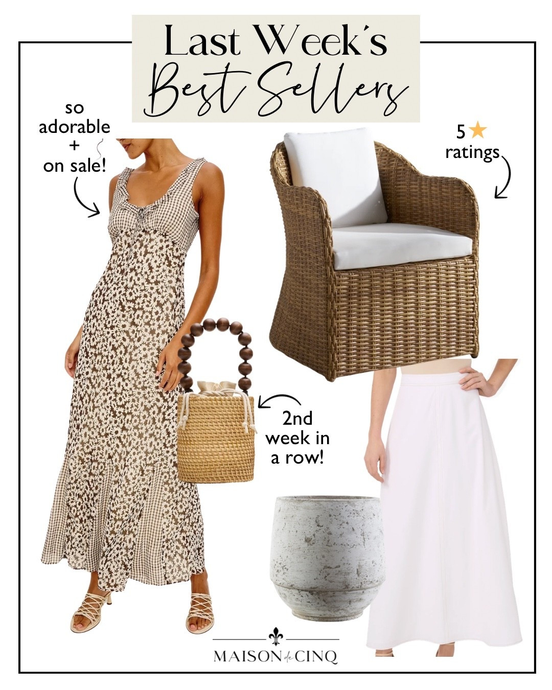 Last week’s best sellers include the cutest dress on sale, the perfect outdoor wicker chairs for a steal, an adorable straw bag and more!

Home decor, spring decor, spring dress, vacation dress, spring outfit, outdoor decor, outdoor furniture, planter, white skirt

#LTKSeasonal #LTKHome