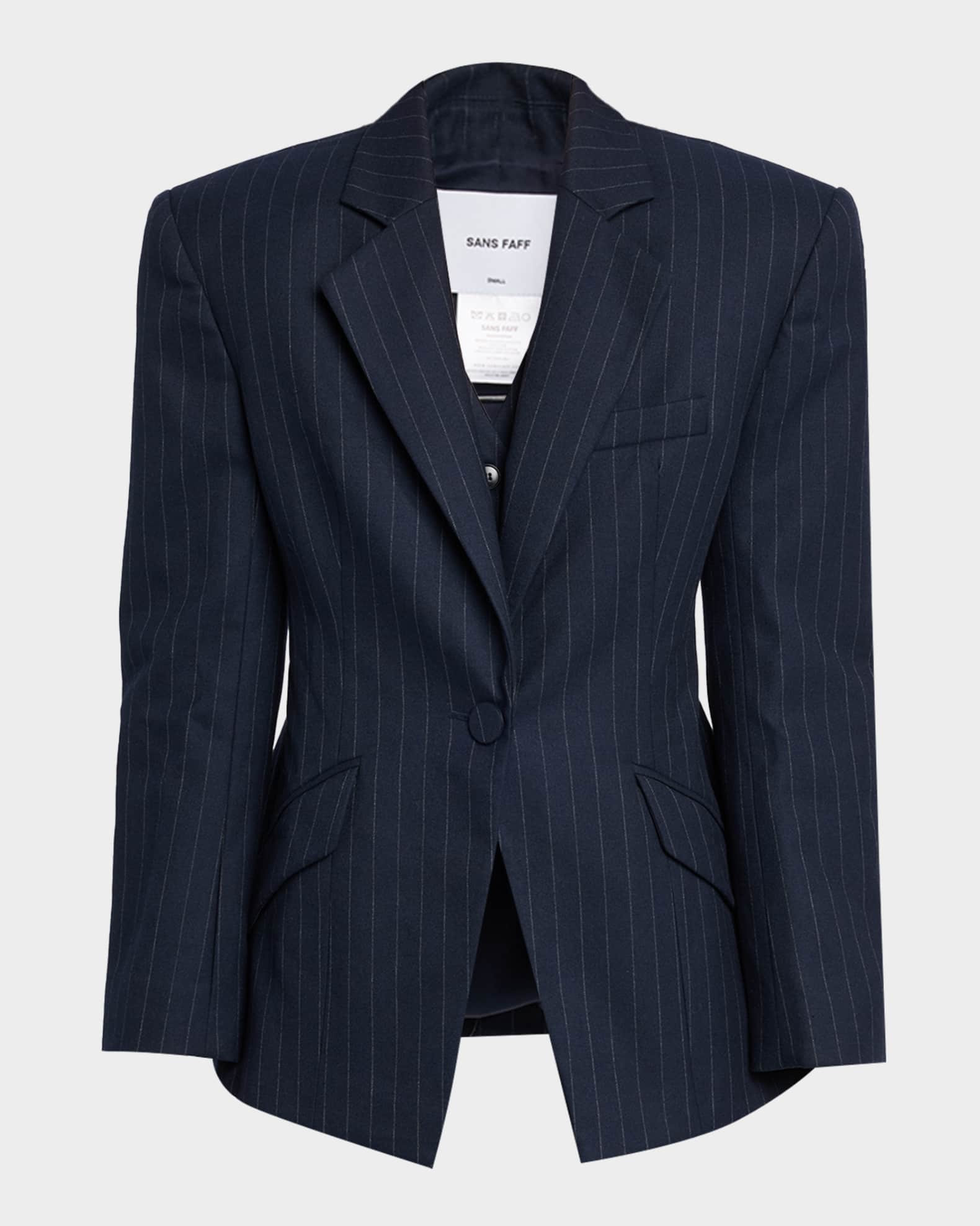 Atlas Pinstripe Twill Blazer | Neiman Marcus