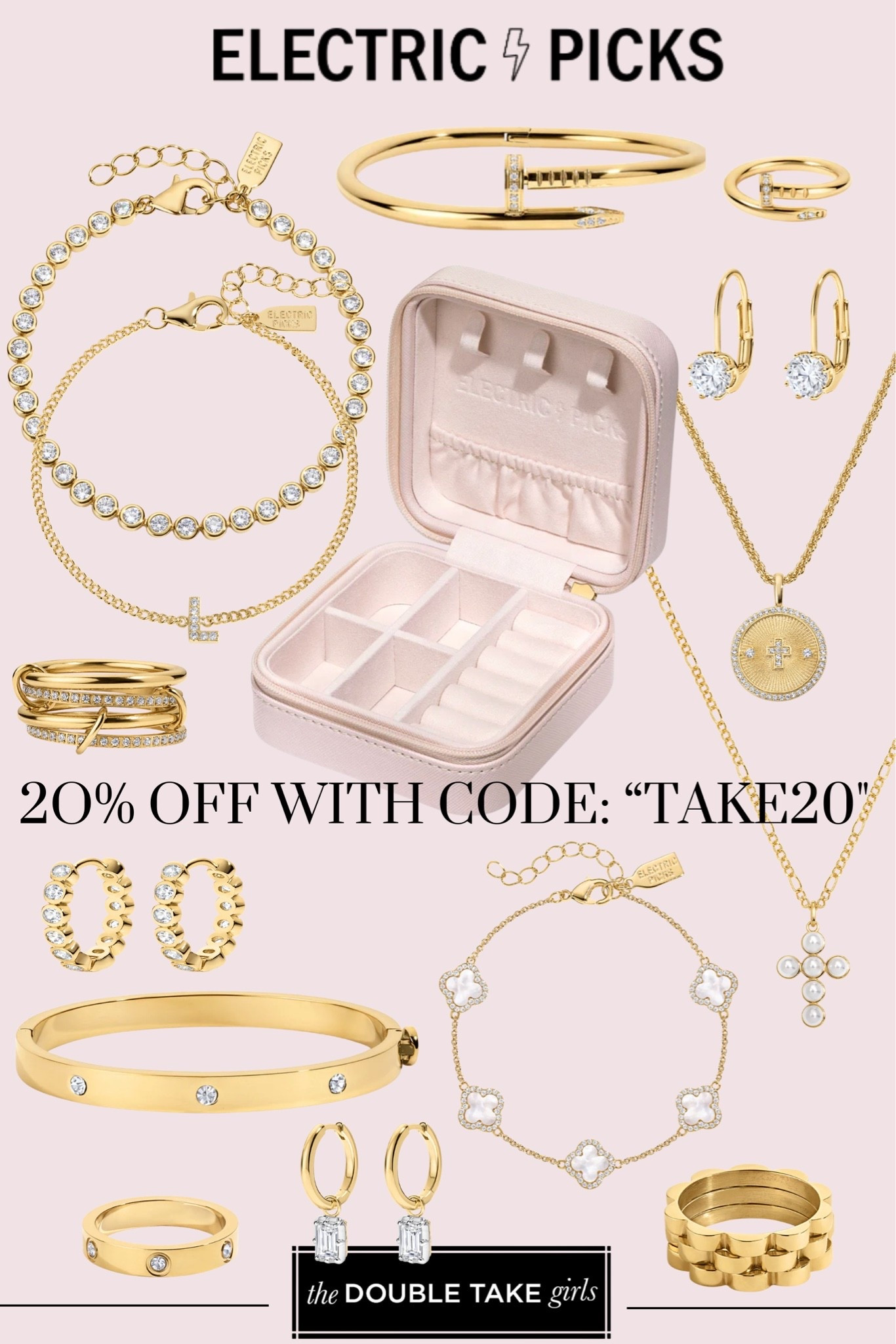#ad So excited to share that code TAKE20 gets you 20% off at @Electric Picks Jewelry 🎉 So many amazing jewelry styles to pick from like the ones shown here! ❤️

@shop.ltk  https://liketk.it/6hzha
#electricpicks #sale