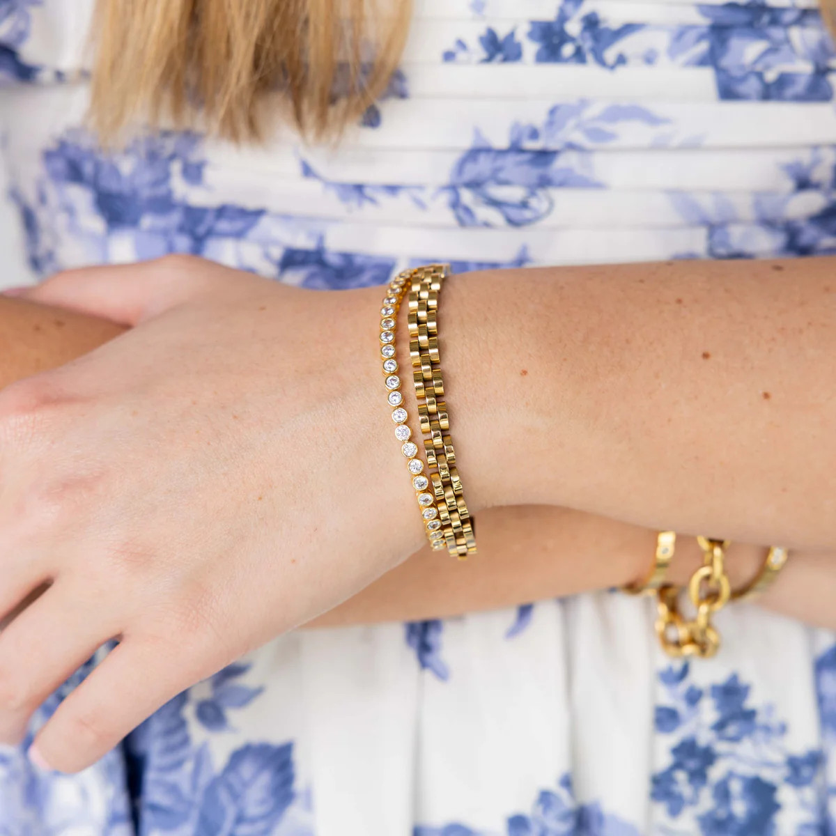 Dainty Gold Watch Band Bracelet | Modern Locke
