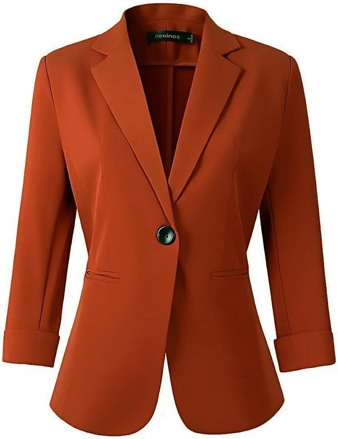 Beninos Womens Blazers 3/4 Sleeve Lightweight Office Work Blazer Jacket | Amazon (US)