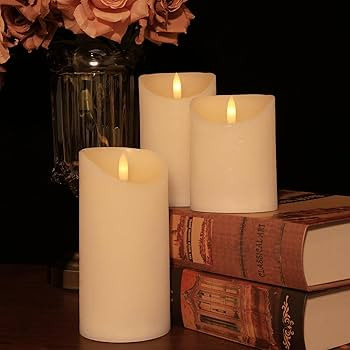 Flameless Candles with Remote Timer, Realistic 3D Wick Battery Operated Candles,Set of 3 LED Cand... | Amazon (US)
