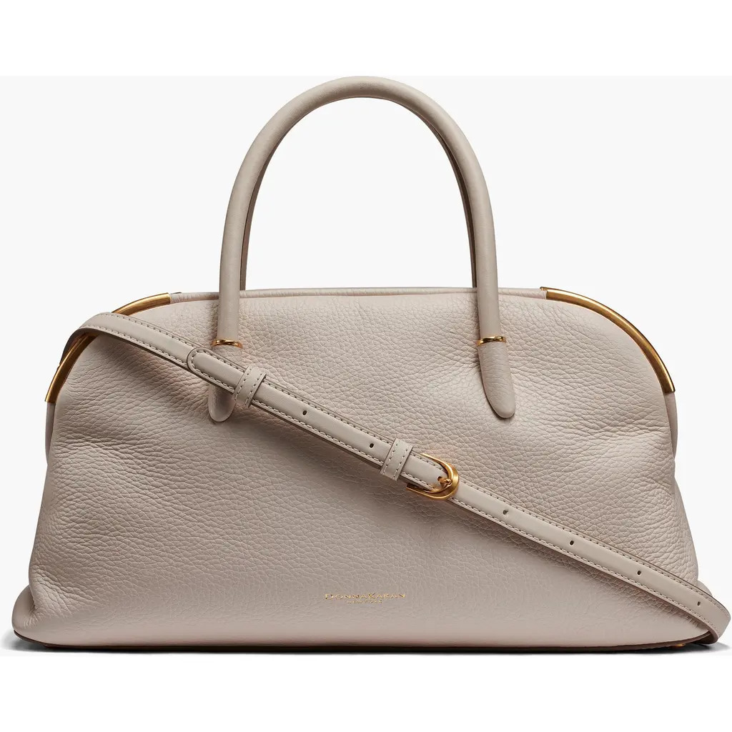 Donna Karan New York Satin Leather Satchel in Sand at Nordstrom, Size Large | Nordstrom