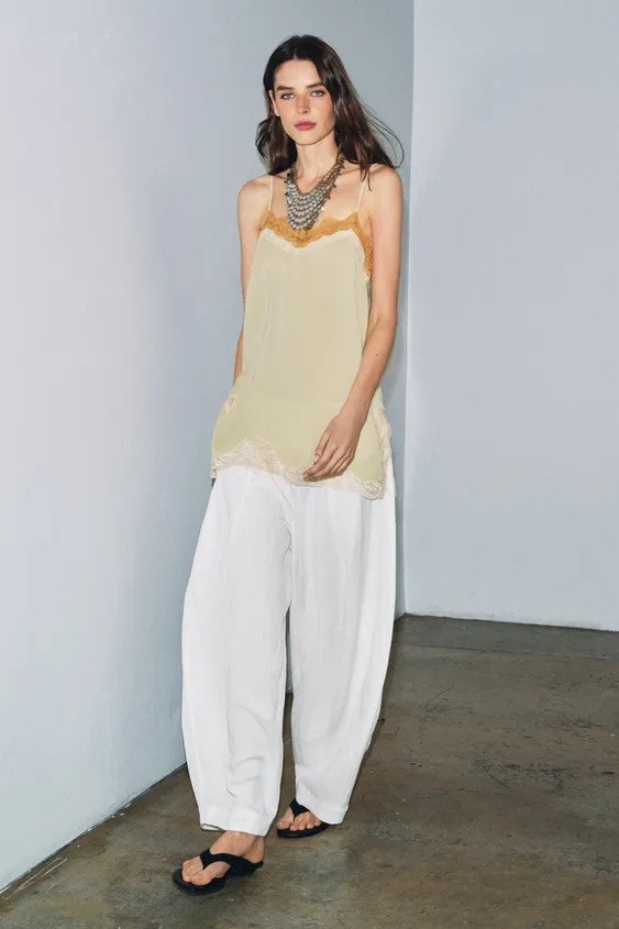 ZW COLLECTION LACE CAMISOLE TOP | Zara Canada