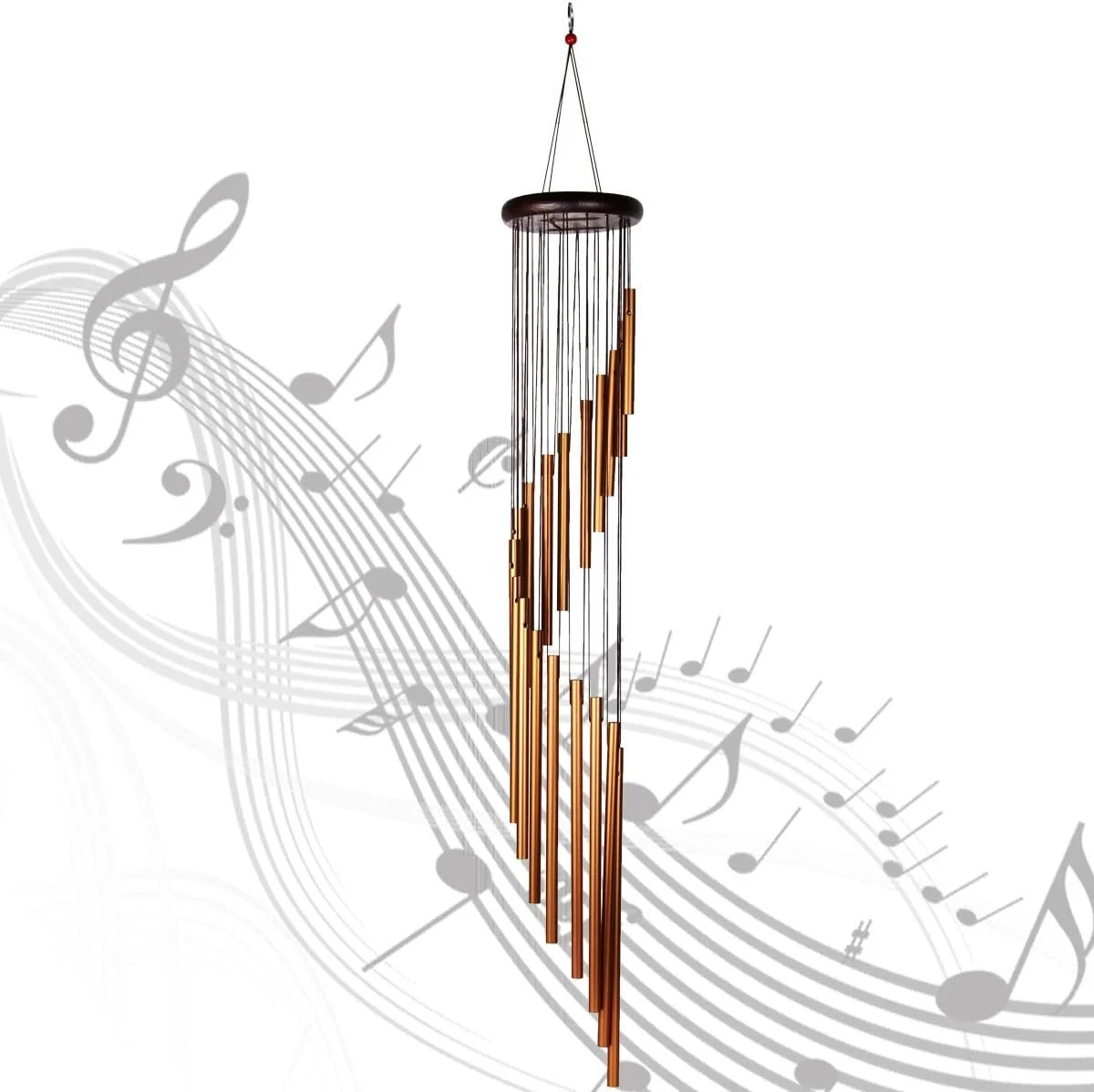 BSHAPPLUS® 36" Gold Wind Chimes for Outside,Memorial Wind Chimes with 18 Aluminum Tubes and S Ho... | Walmart (US)