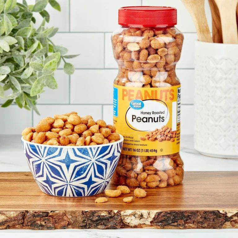 Great Value Honey Roasted Peanuts, 16 oz, Jar - Walmart.com | Walmart (US)