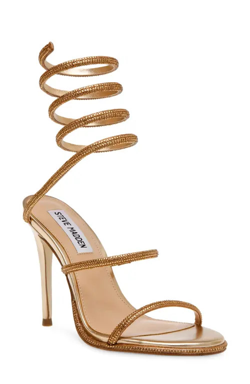 Steve Madden Exotica Ankle Wrap Sandal in Bronze at Nordstrom, Size 8 | Nordstrom
