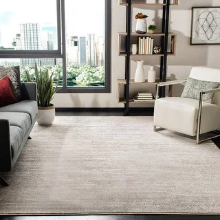 Safavieh Adirondack Vera Modern Ombre Distressed Rug (12' x 18' - Ivory/Silver) | Bed Bath & Beyond