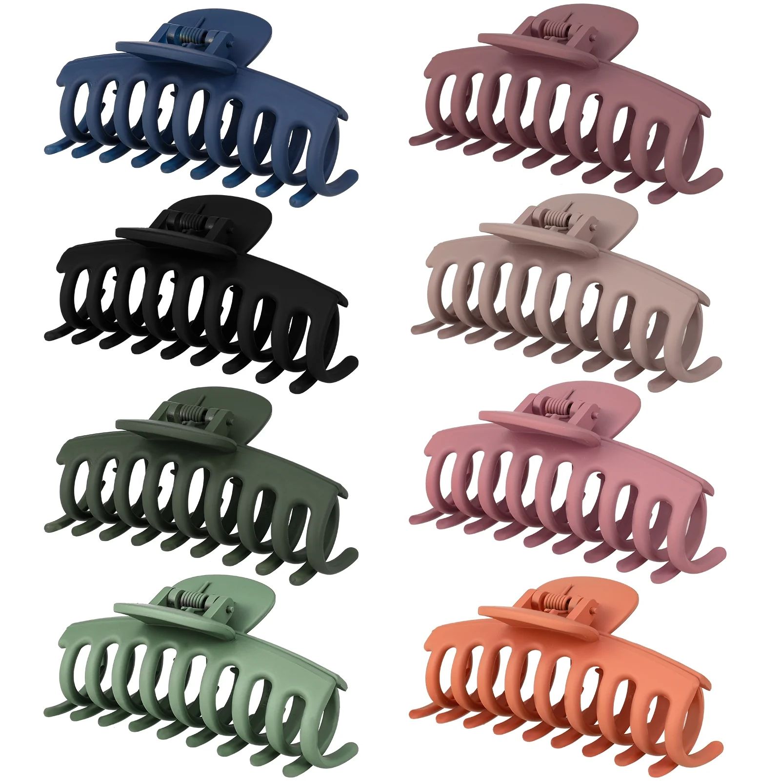 Yaoping 8 PCS Big Hair Claw Clips, Non Slip Matte Large Hair Claw Clips for Women and Girls Thin ... | Walmart (US)