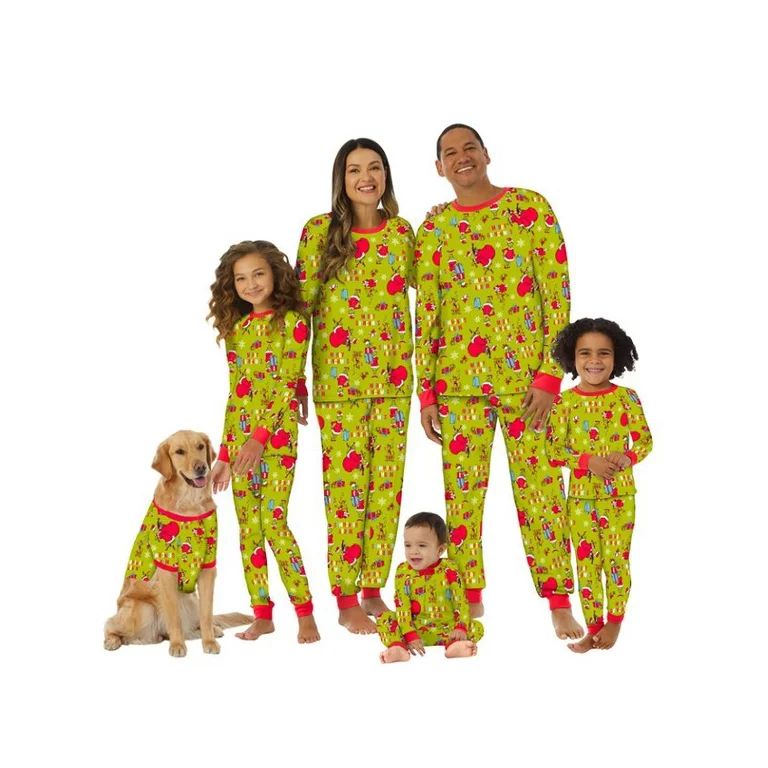 Dr. Seuss Grinch Matching Family Sleepwear Pet Pajama Set Top | Walmart (US)