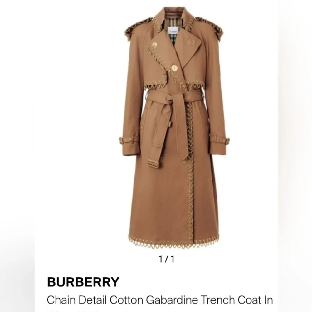 Burberry Gabardine Chain Trench Coat - BRAND NEW with TAG - RUNWAY COLLECTION | Poshmark